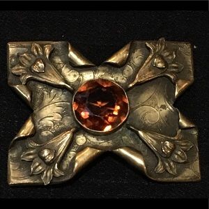 Vintage Arts & Crafts/Art Nouveau Sash Brooch Pin